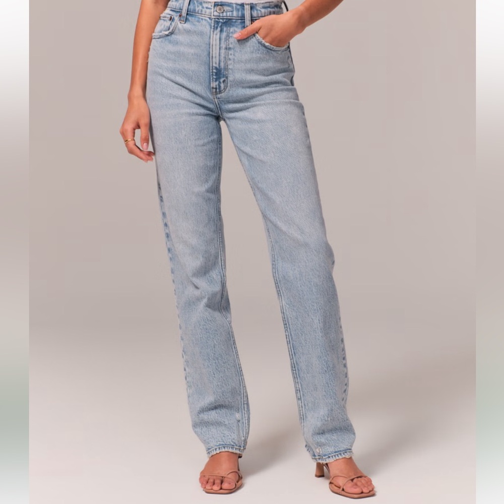 Abercrombie & Fitch Women's High Rise Jeans - Light Blue